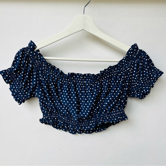 Vitamin A Rumba dot Amelie bikini top in Navy blue - Picture 3 of 10